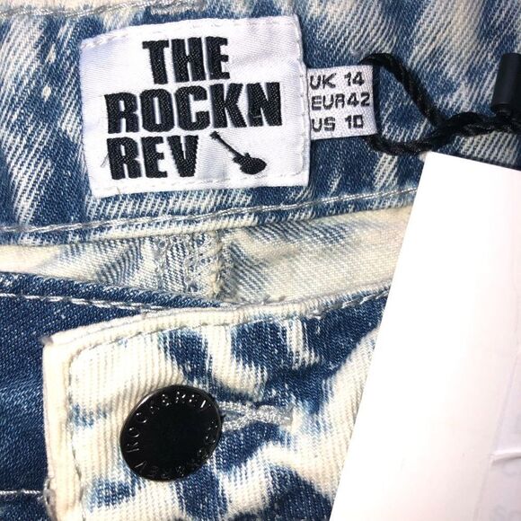 NWT womens size 10 the rockn rev acid wash cropped high waist mom jeans - Picture 4 of 9